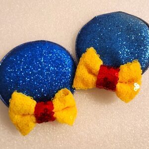 Snow White Minnie Mouse Blue Red Yellow Sequin Pig Tail Hair Clips Dress Up